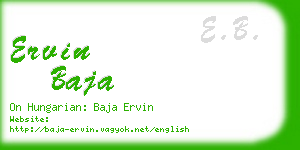 ervin baja business card